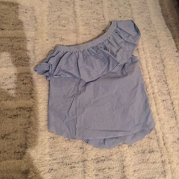 Veronica Beard Size 4 One Shoulder Blue/White Stripe Top Great Cond. Non Smoking - Picture 16 of 16